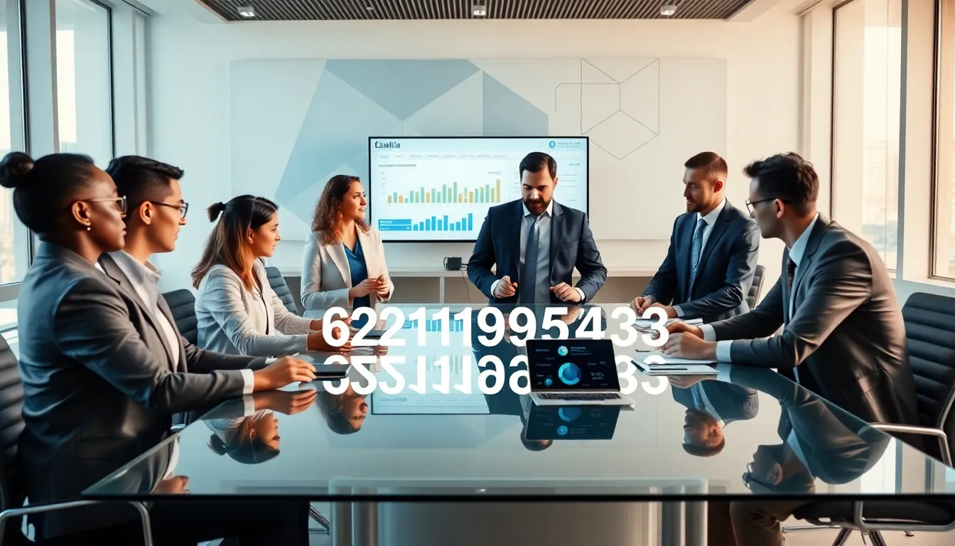 diverse team discussing data analytics in a modern office.